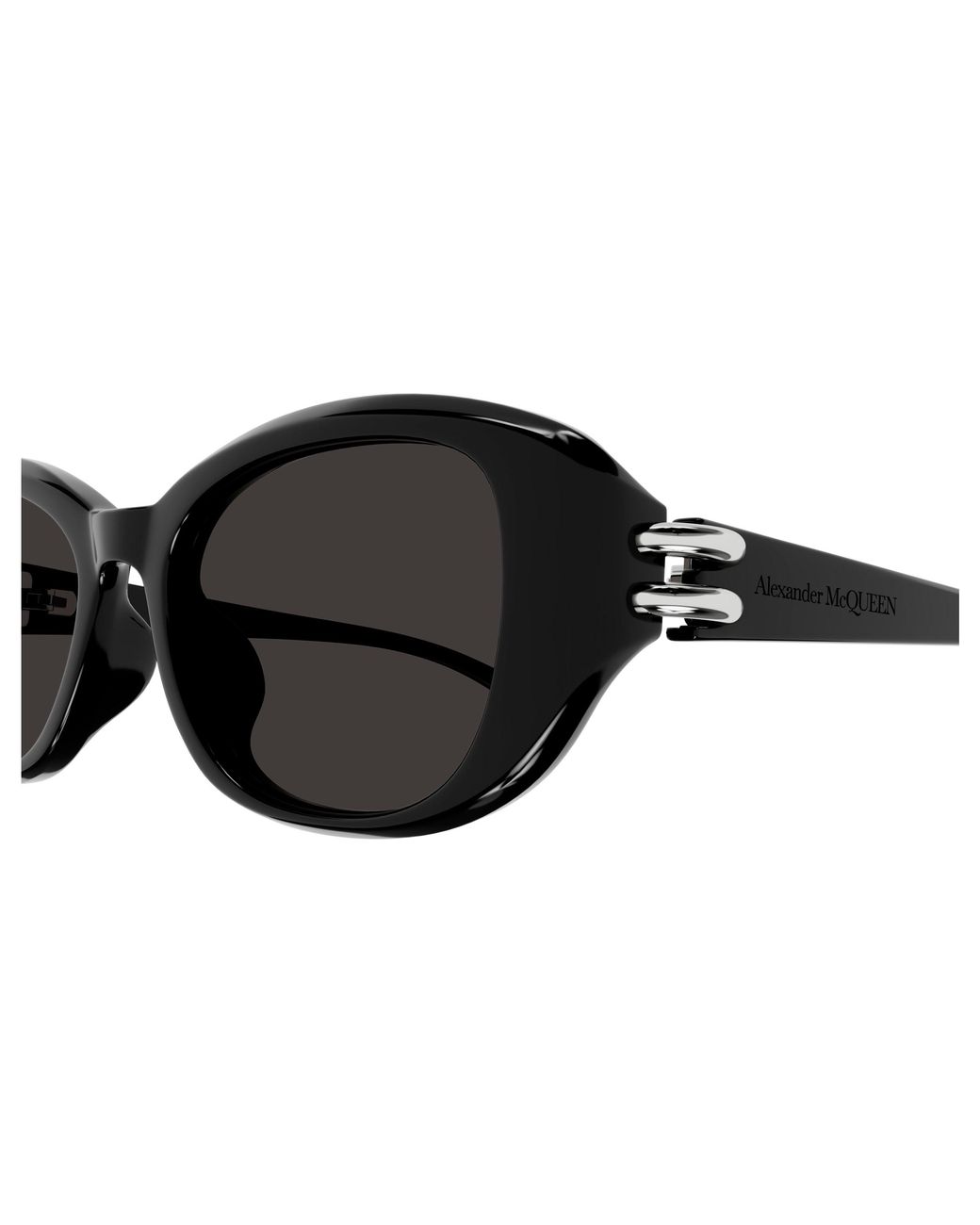 McQueen Black Am0470Sa 001 Sunglasses Acetate Round