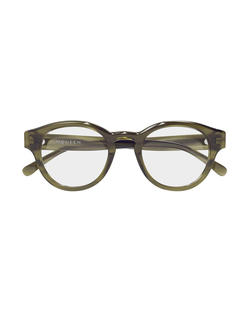 McQueen Black Am0581O 003 Montature Da Vista Acetato Trasparente Rotonda