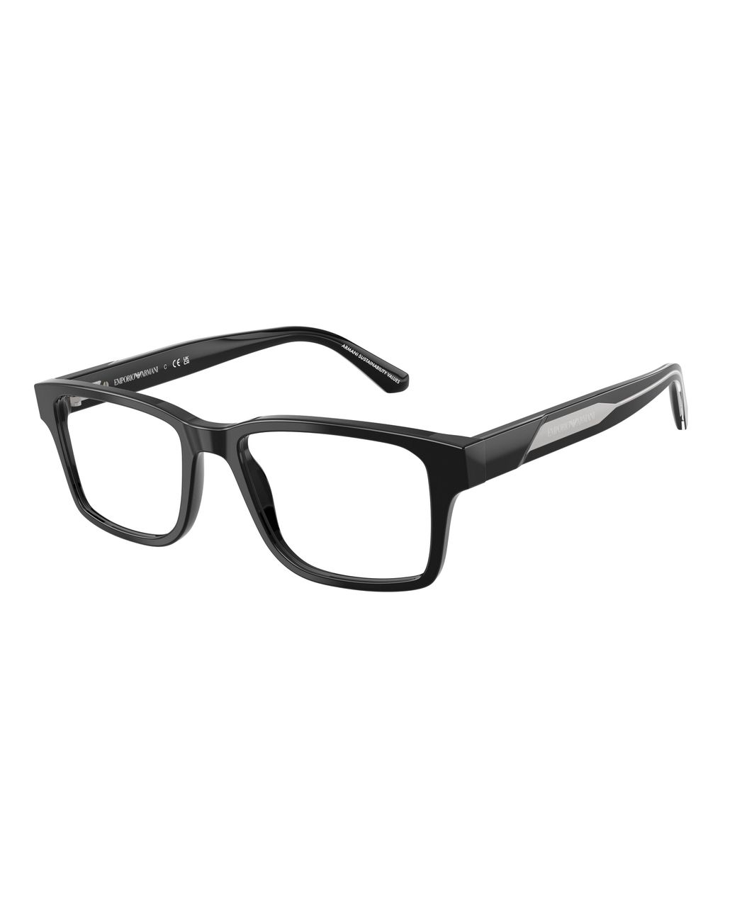 Emporio Armani Black Ea3271 6321 Optical Frames Acetate Squared Normal for men