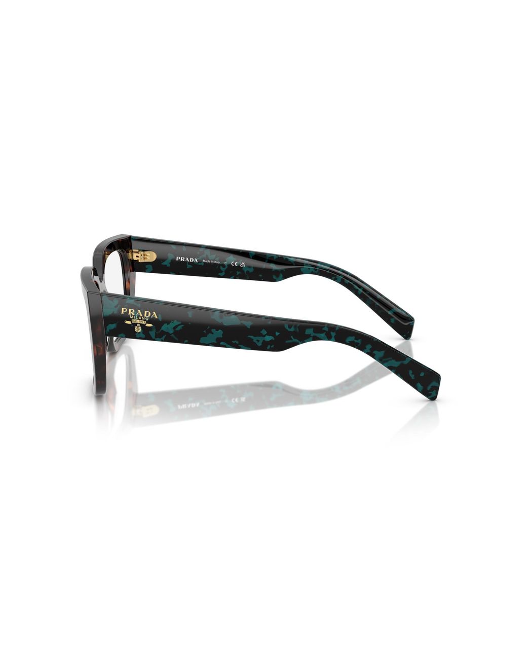 Prada Black Pr A03V 18Z1O1 Optical Frames Acetate Transparent Geometric Normal
