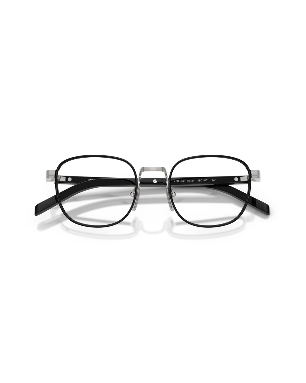 Prada Black Pr D50V 1Bc1O1 Optical Frames Metal Transparent Pantos Normal for men
