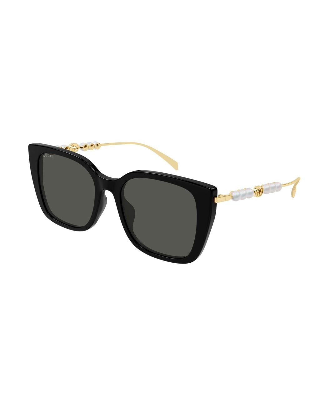 Gucci Black Gg1971Sa Square Pearl Sunglasses