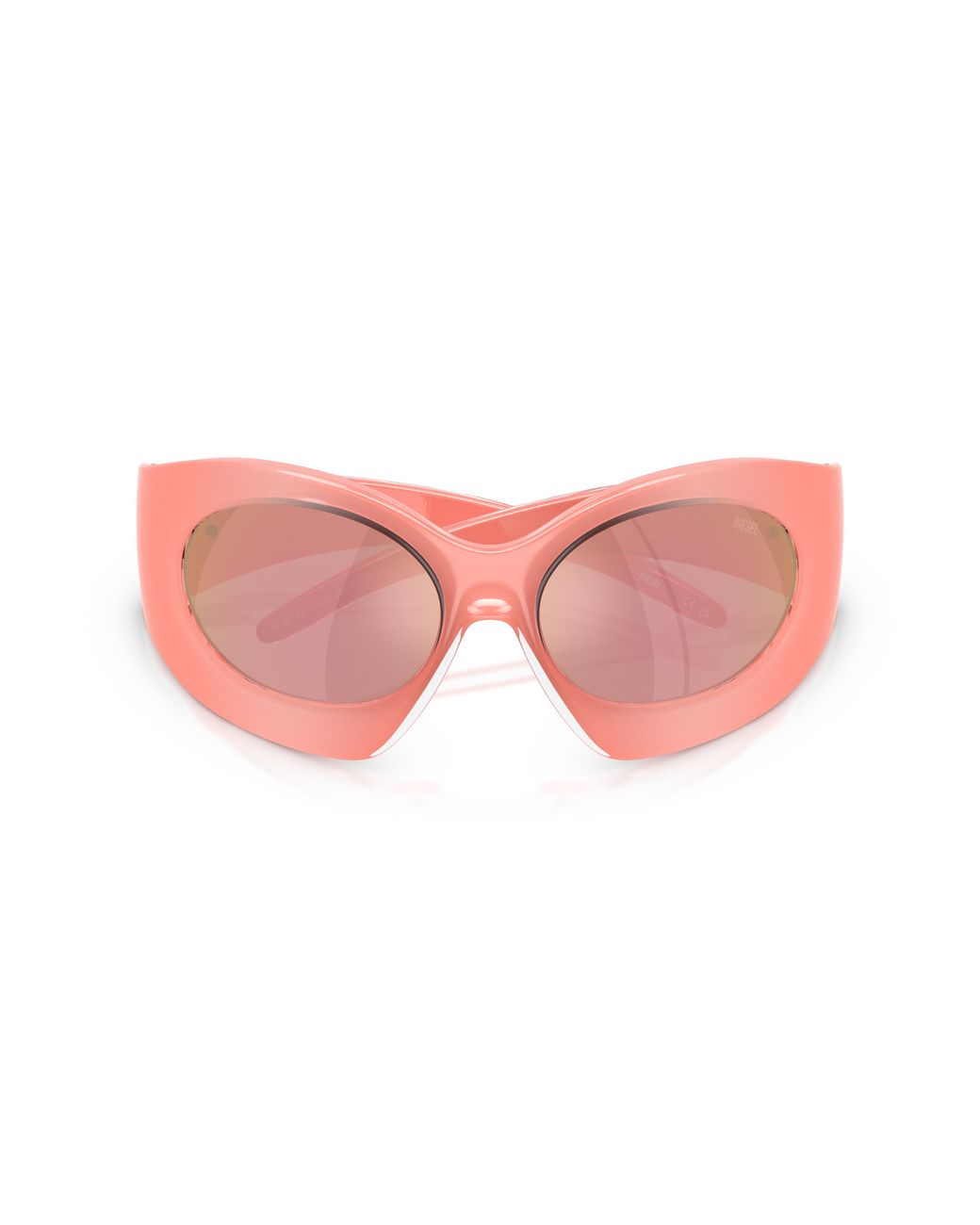 DIESEL Pink Dl3014U 2061/Z Sunglasses Injected Cat Eye Mirror