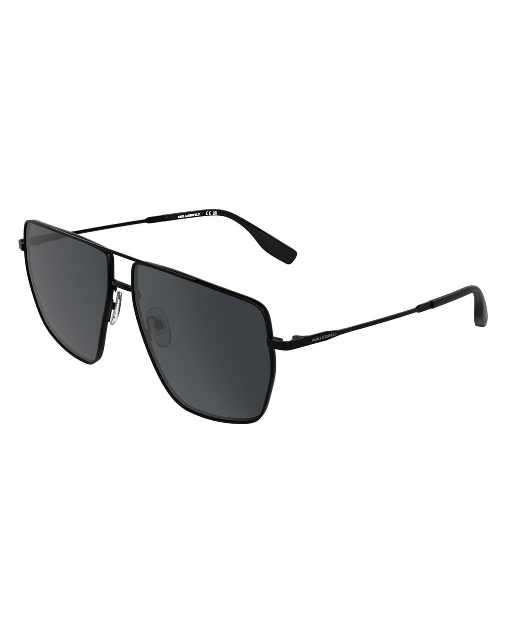Karl Lagerfeld Black Kl370S 001 Sunglasses Metal Smoke Squared Normal for men