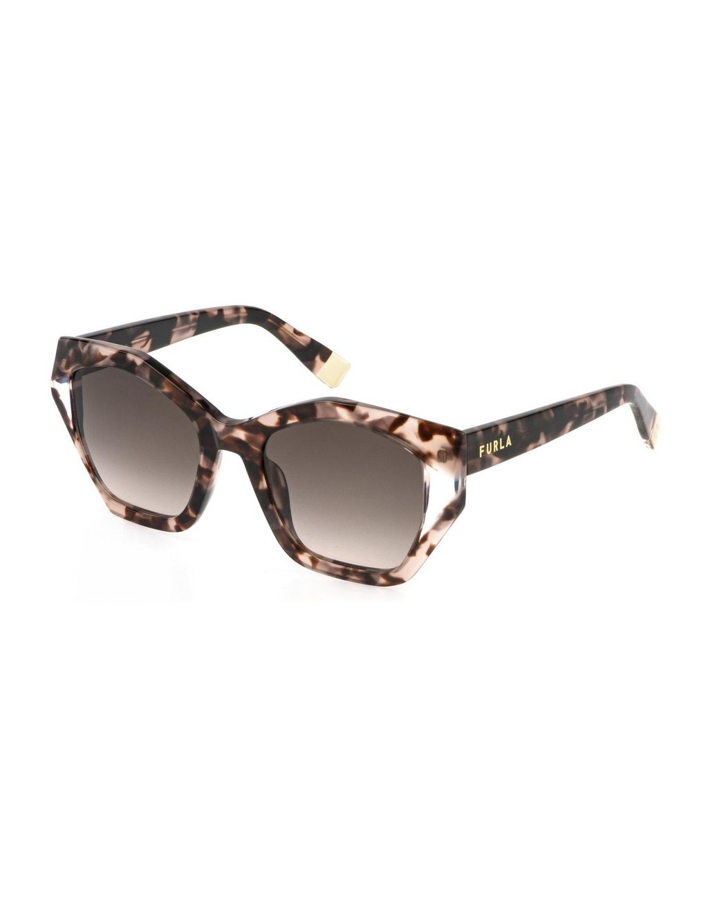 Furla Black Sfu885V 0Xap Sunglasses Acetate Geometric Normal Shaded