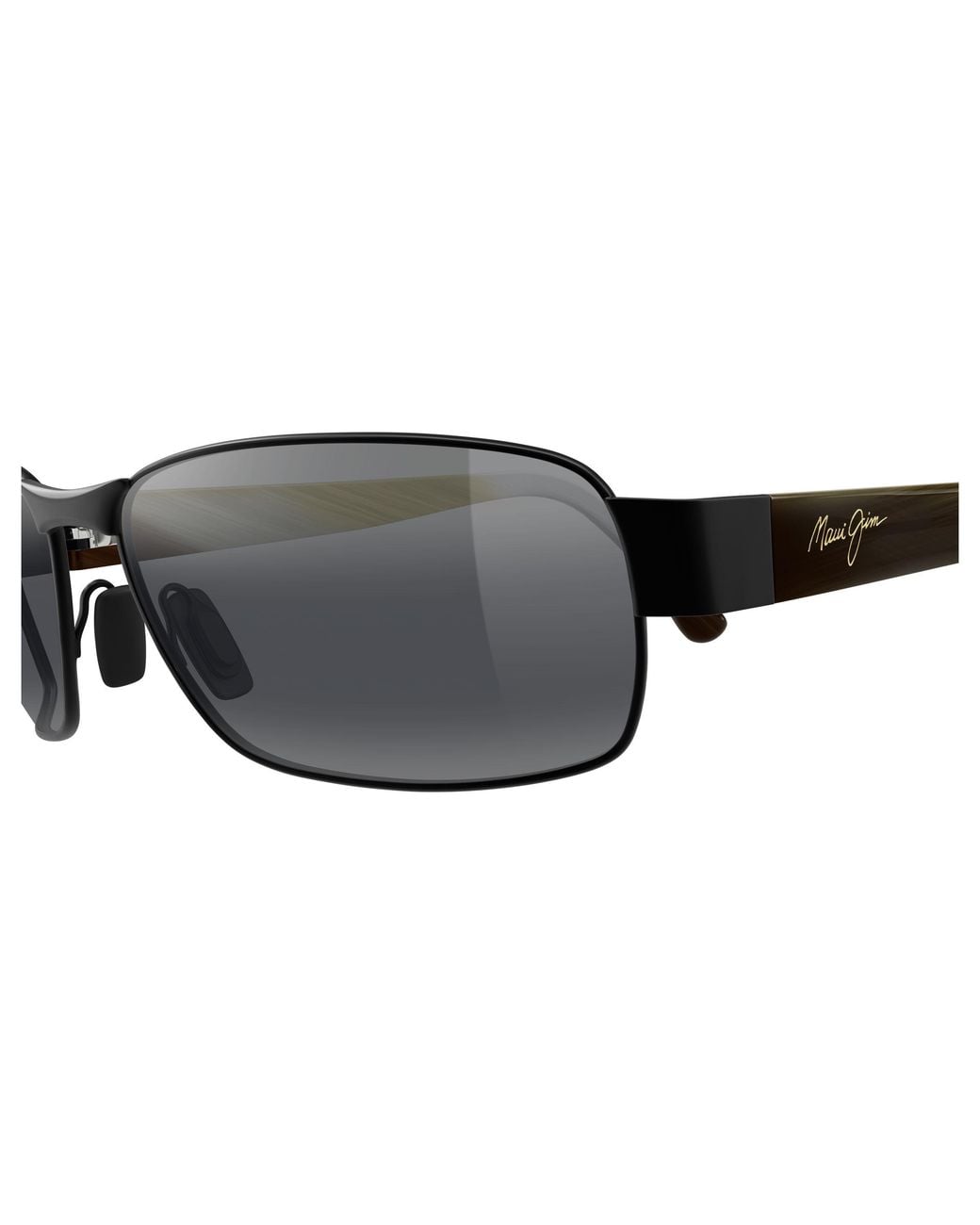 Maui Jim Black Mj0249S 001 Occhiali Da Sole Metallo Grigio Squadrata