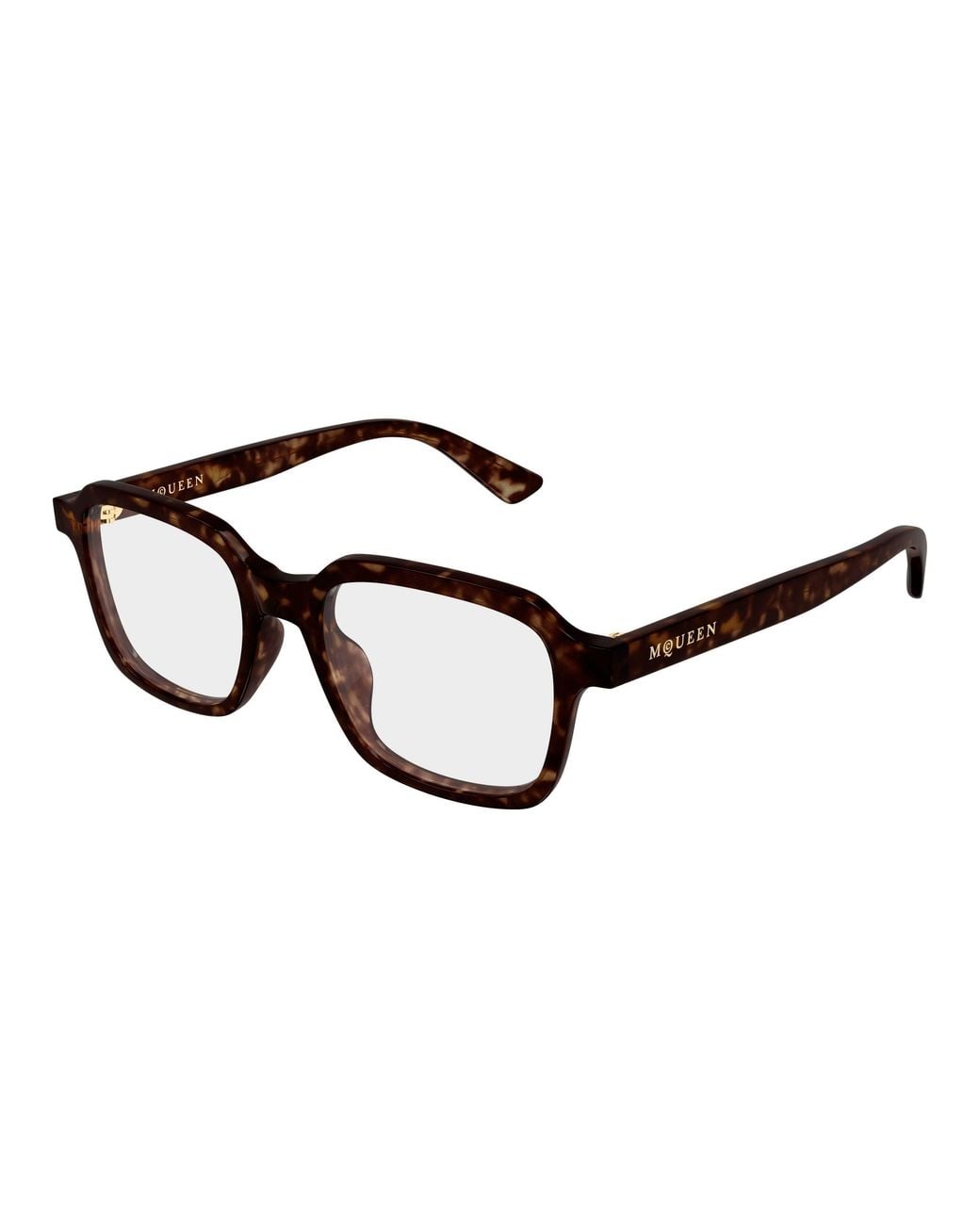 McQueen Black Am0572O 002 Montature Da Vista Acetato Trasparente Squadrata