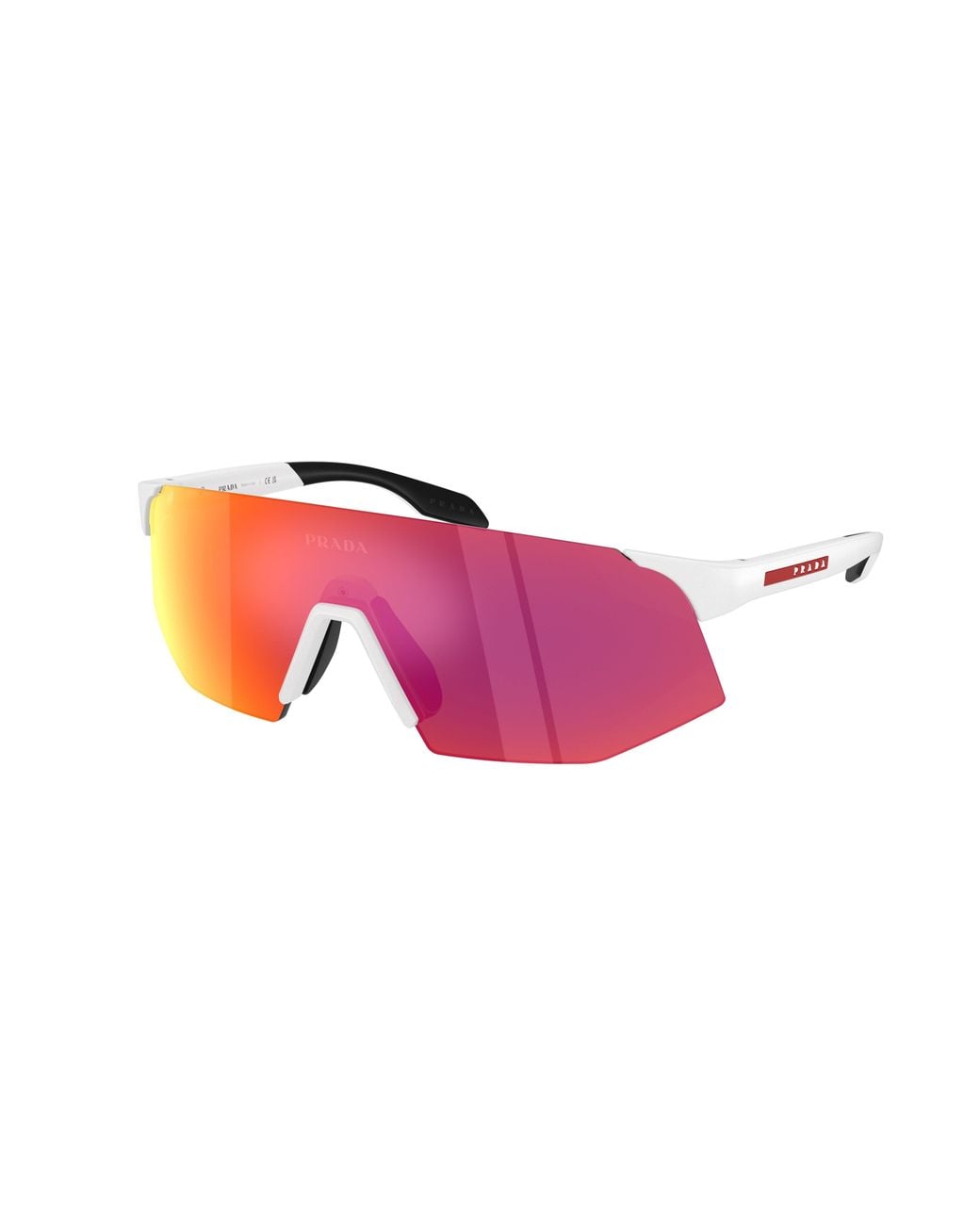 Prada Linea Rossa Black Ps C03Su 28U91D Sunglasses Injected Geometric Mirror for men
