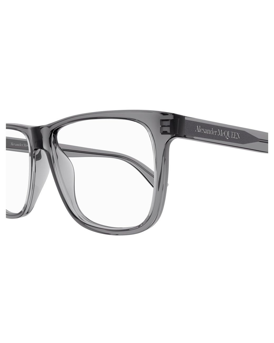 McQueen Black Am0463O 003 Optical Frames Acetate Transparent Pilot for men