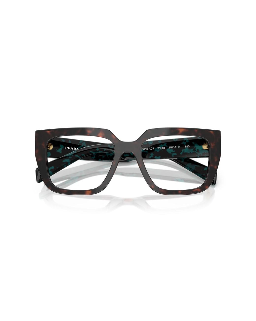 Prada Black Pr A03V 18Z1O1 Optical Frames Acetate Transparent Geometric Normal