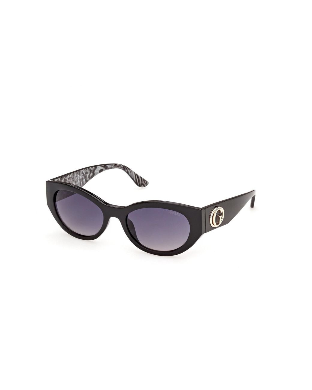Guess Black Gu00362 01B Sunglasses Injected Smoke Round Normal