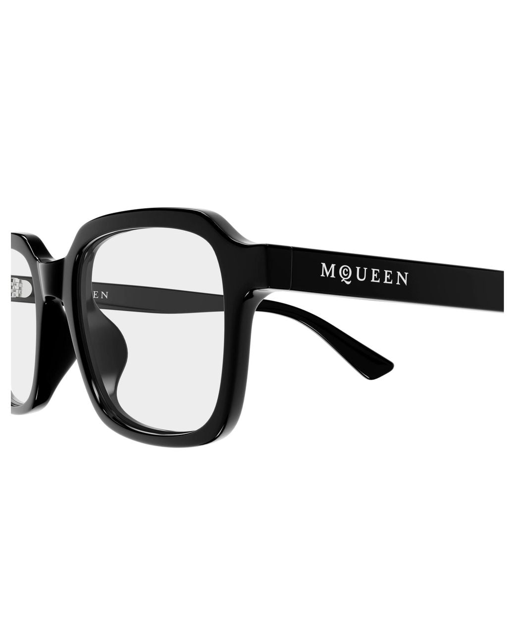 McQueen Black Am0572O 001 Montature Da Vista Acetato Trasparente Squadrata