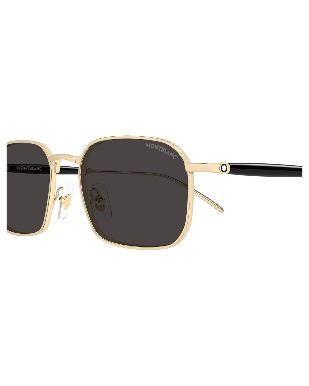 Montblanc Black Mb0441S 001 Sunglasses Metal Squared for men