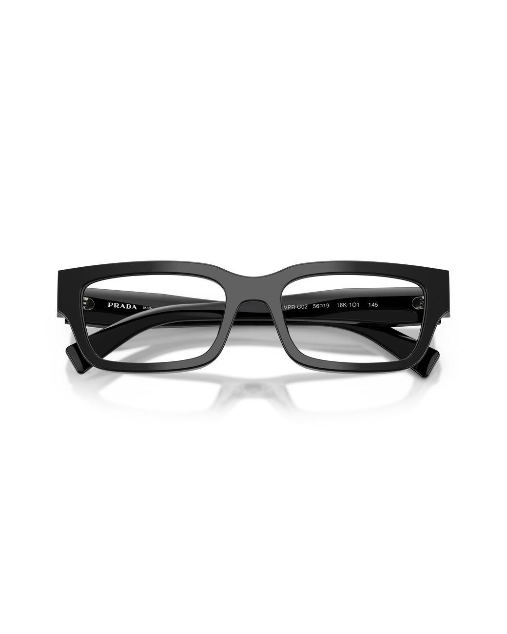 Prada Black Pr C02V 17N1O1 Optical Frames Acetate Pillow Normal for men