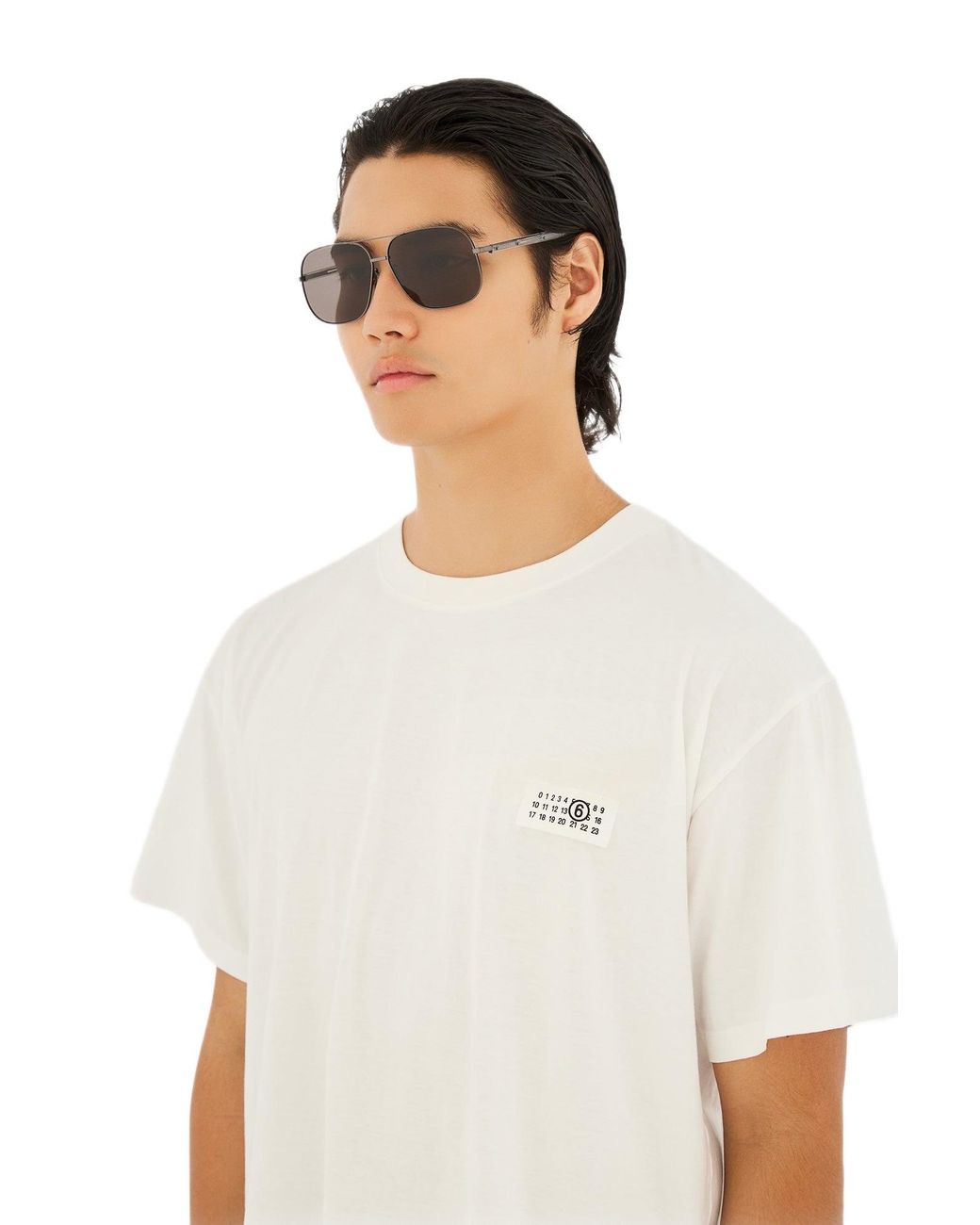 MM6 by Maison Margiela Black Yy9 Lunettes 21 Noir Occhiali Da Sole Metallo Squadrata Normale
