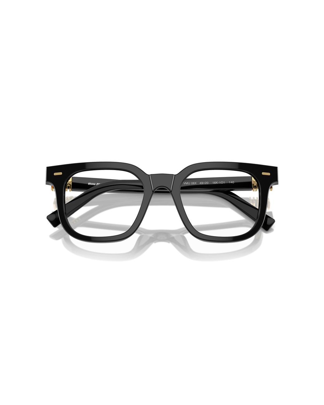 Miu Miu Black Mu 06Xv 16K1O1 Optical Frames Acetate Transparent Squared Normal