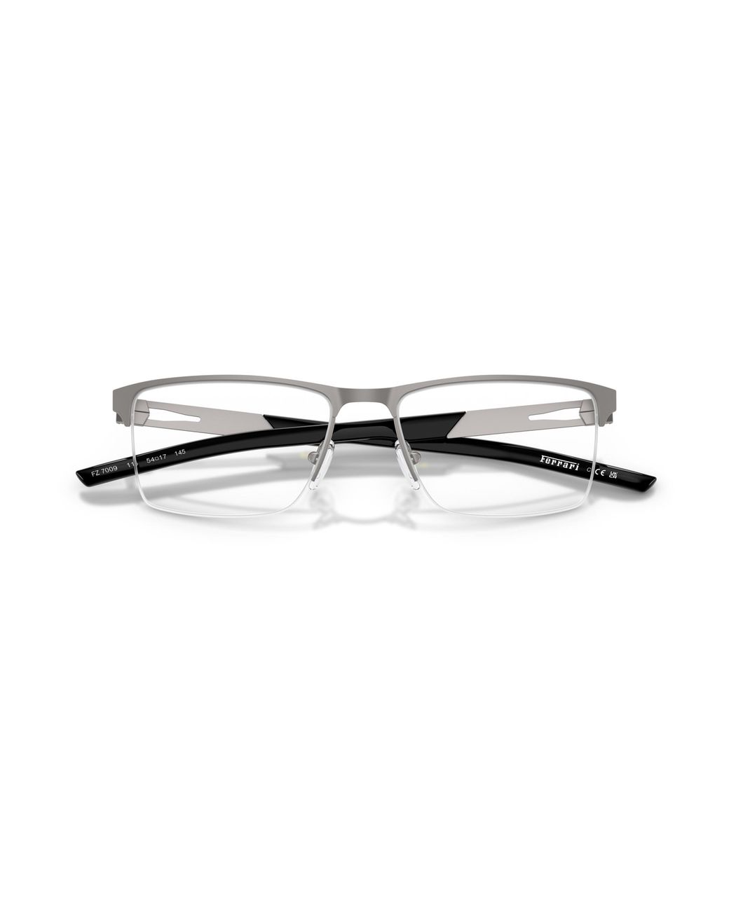 FERRARI SCUDERIA Black Fz7009 115 Optical Frames Metal Squared Normal for men