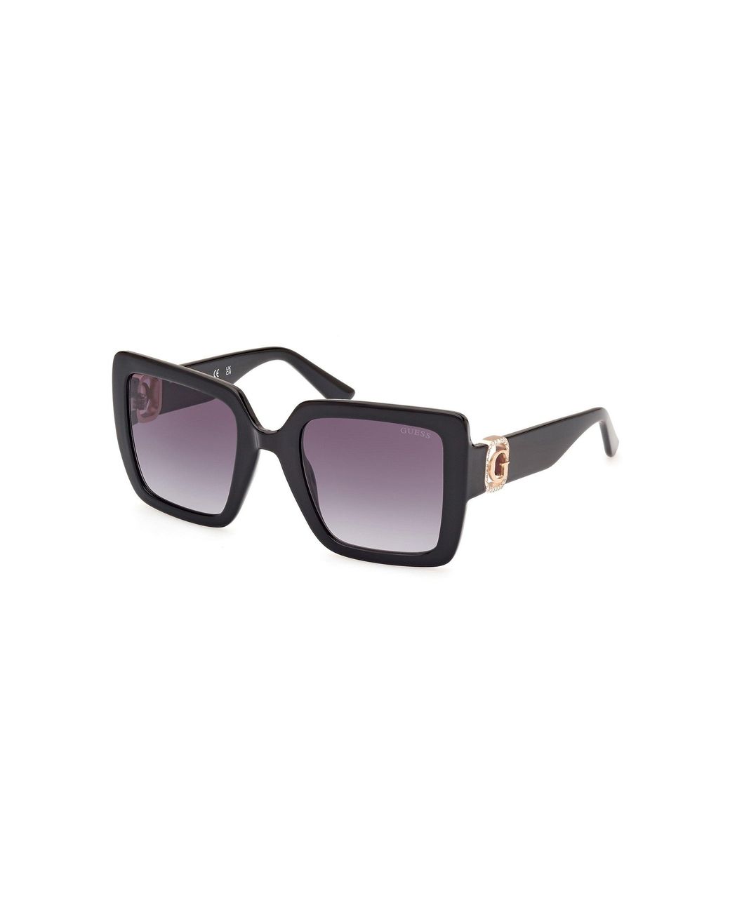 Guess Black Gu00103 01B Sunglasses Injected Smoke Squared Normal Shaded