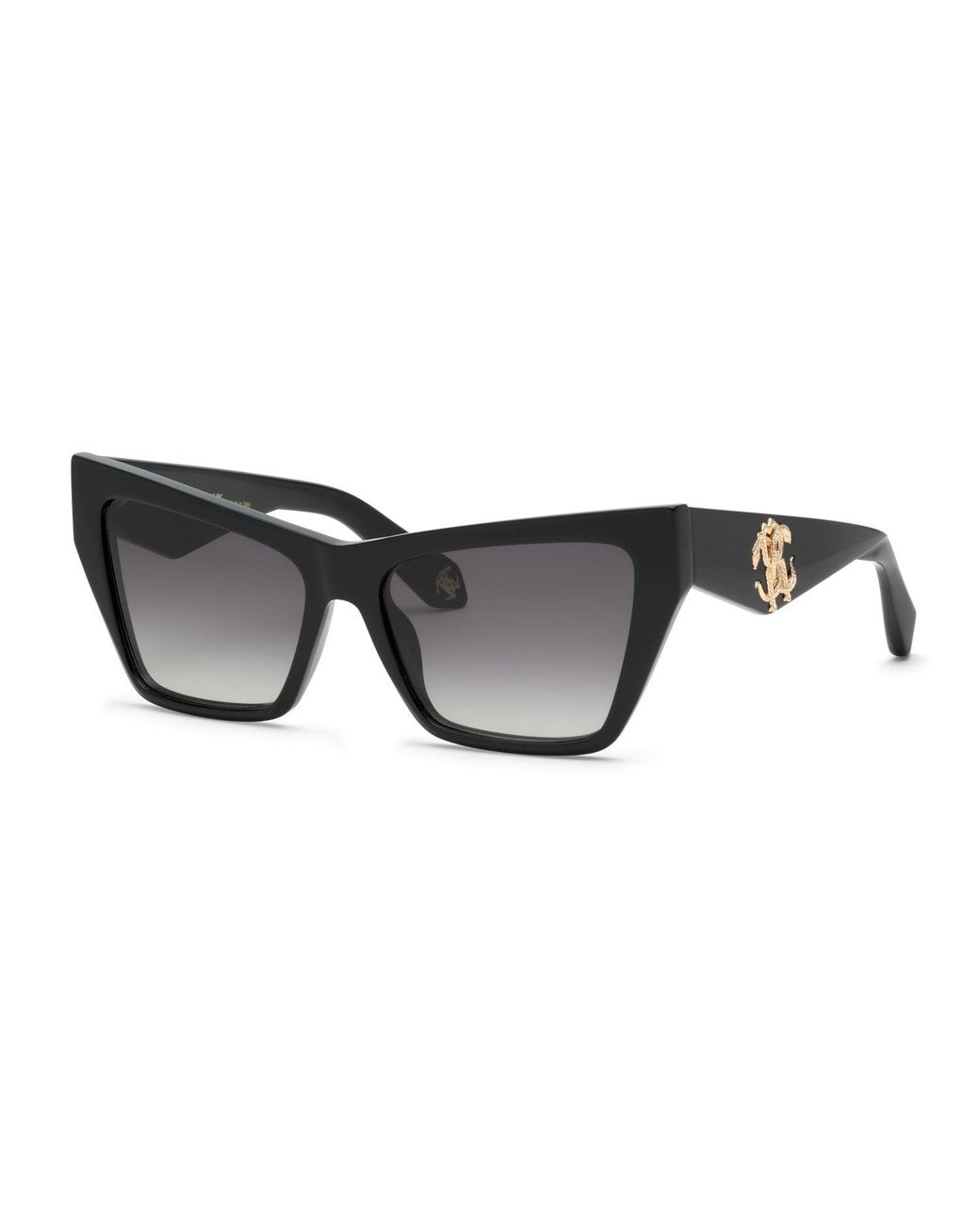 Roberto Cavalli Black Src114 700 Sunglasses Acetate Smoke Butterfly Normal Shaded