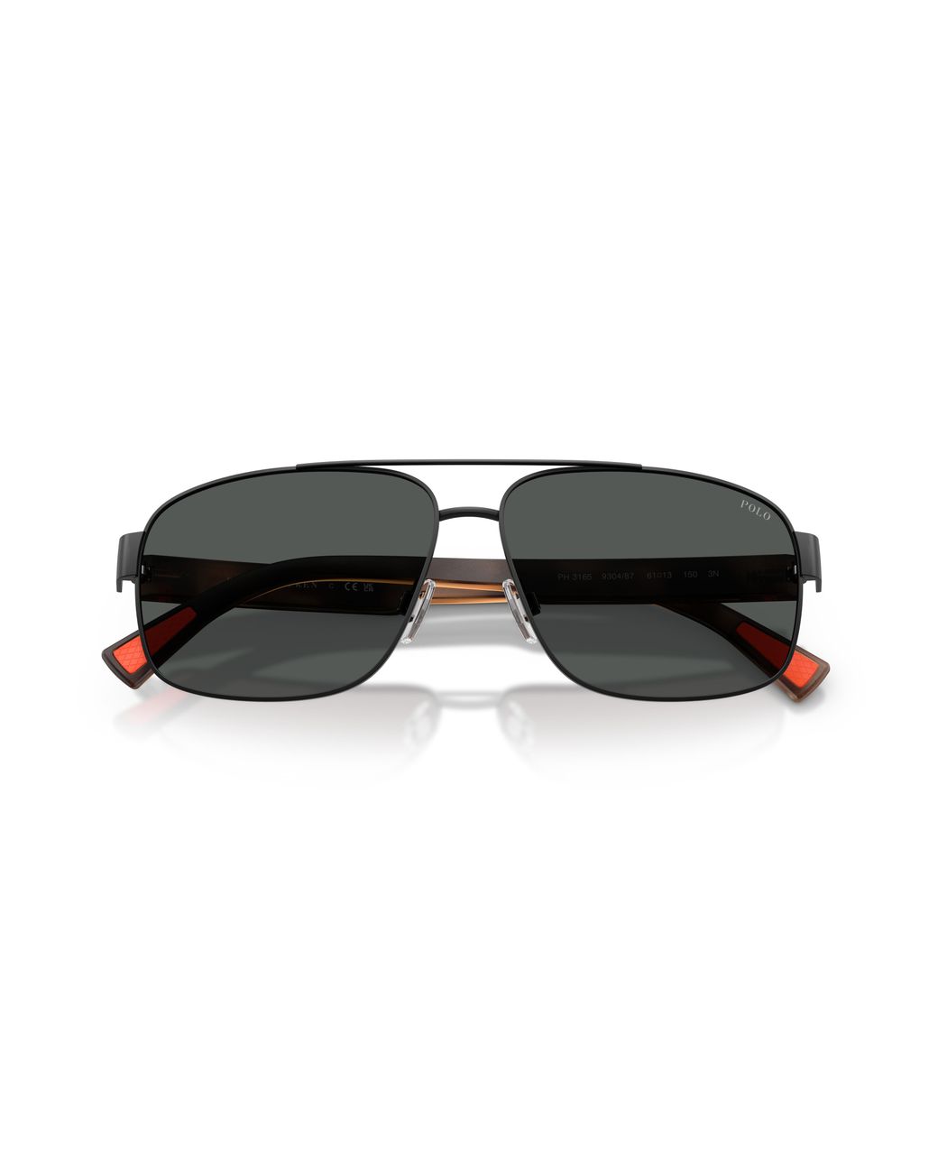 Polo Ralph Lauren Black Ph3165 930487 Sunglasses Metal Pilot Normal for men