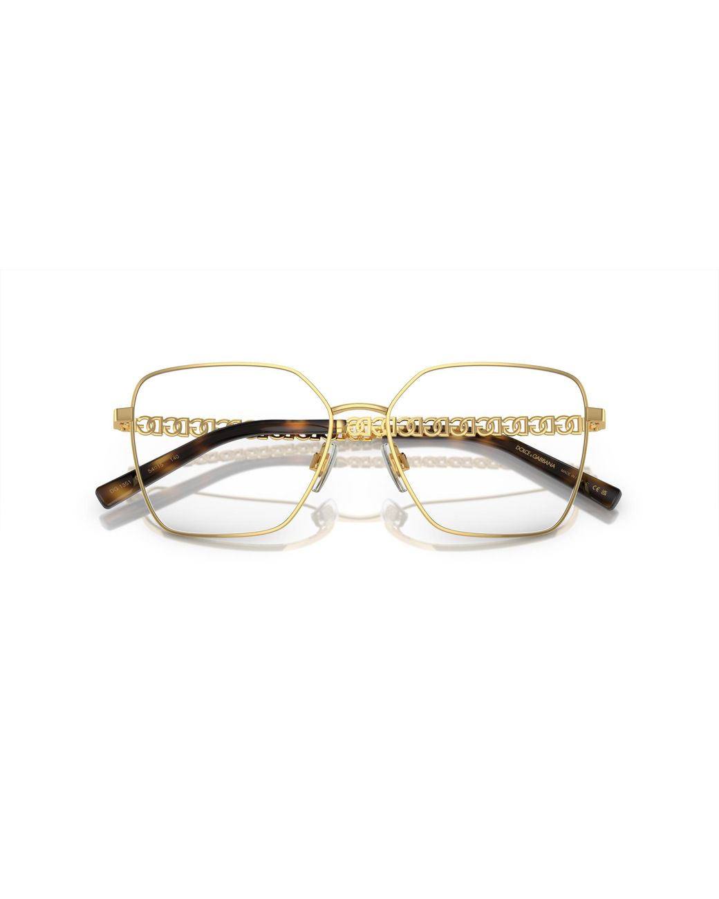 Dolce & Gabbana Black Dg1351 02 Optical Frames Steel Squared Normal