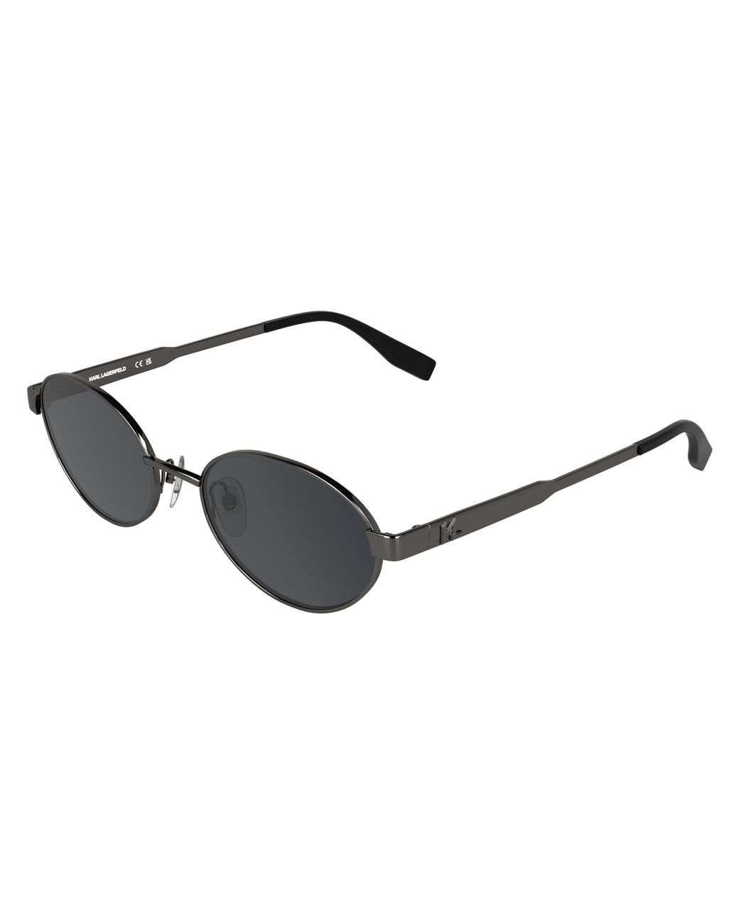 Karl Lagerfeld Black Kl366S 021 Sunglasses Metal Smoke Round Normal