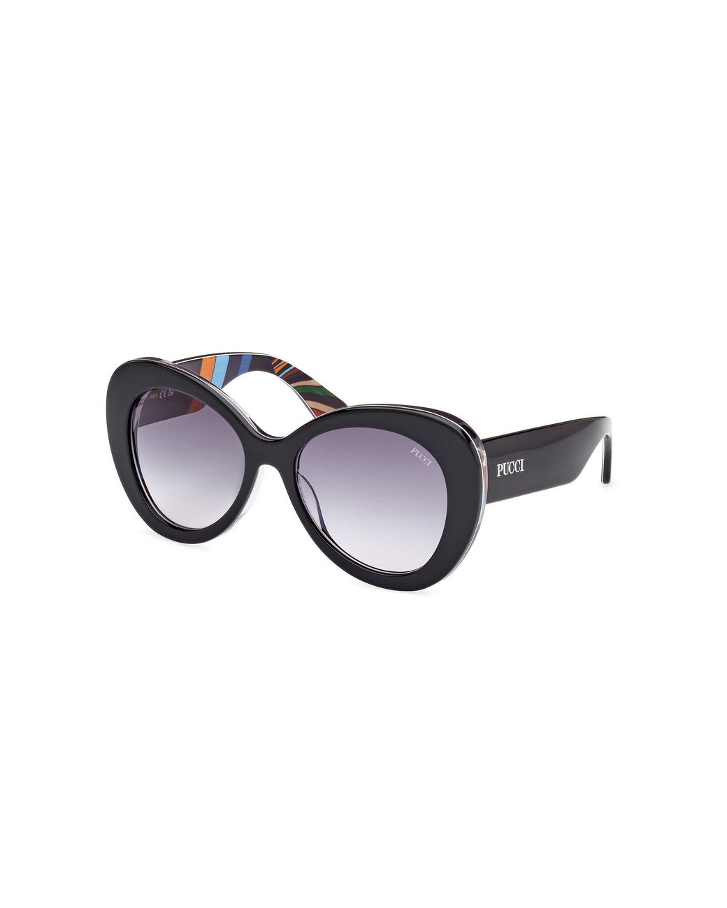 Emilio Pucci Black Ep0232 05W Sunglasses Acetate Round Normal
