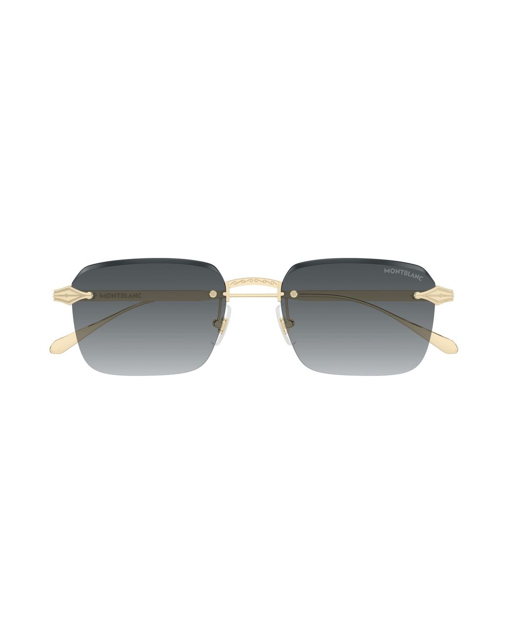 Montblanc Black Mb0456S 001 Sunglasses Metal Squared for men