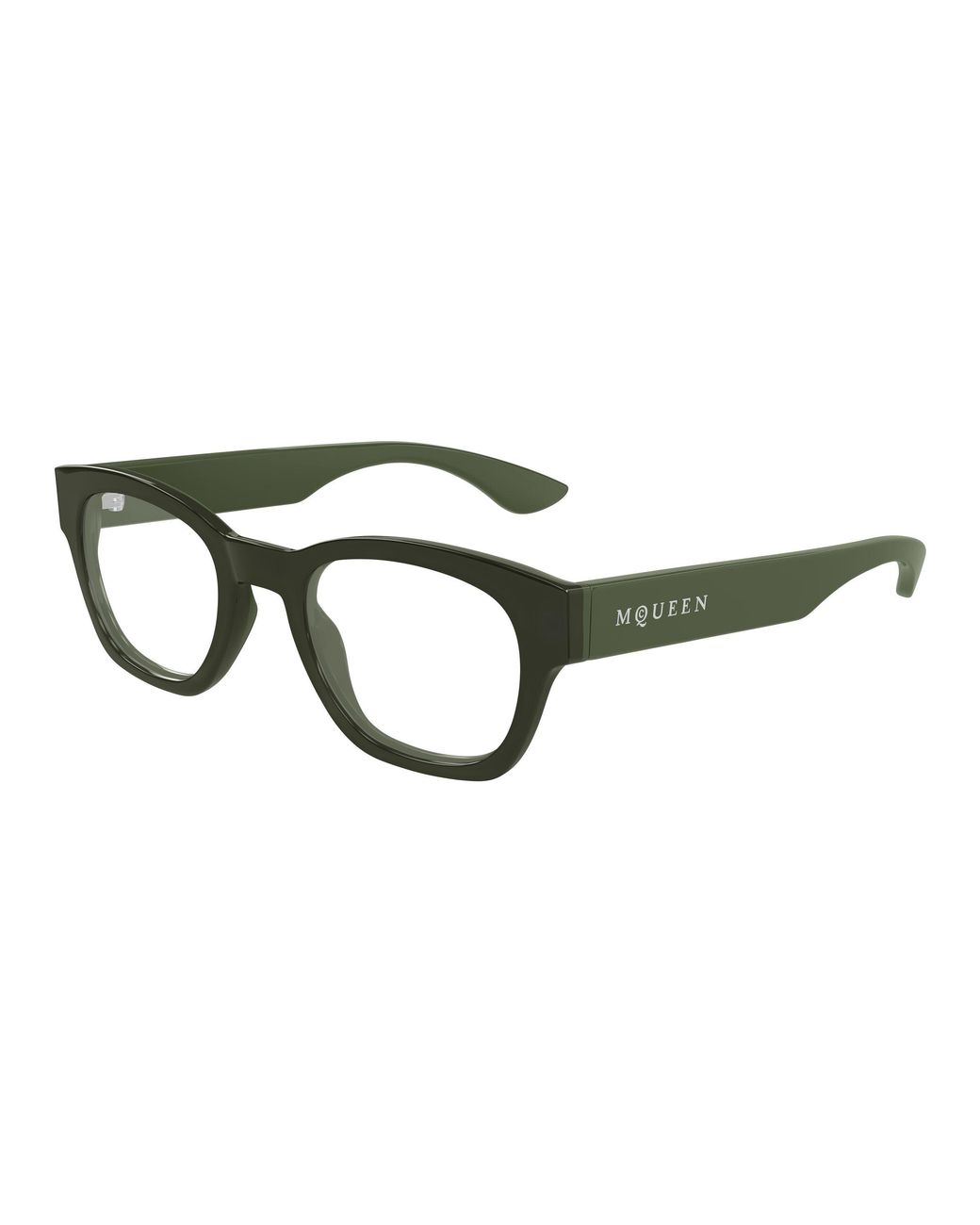 McQueen Black Am0530O 008 Optical Frames Acetate Transparent Round for men