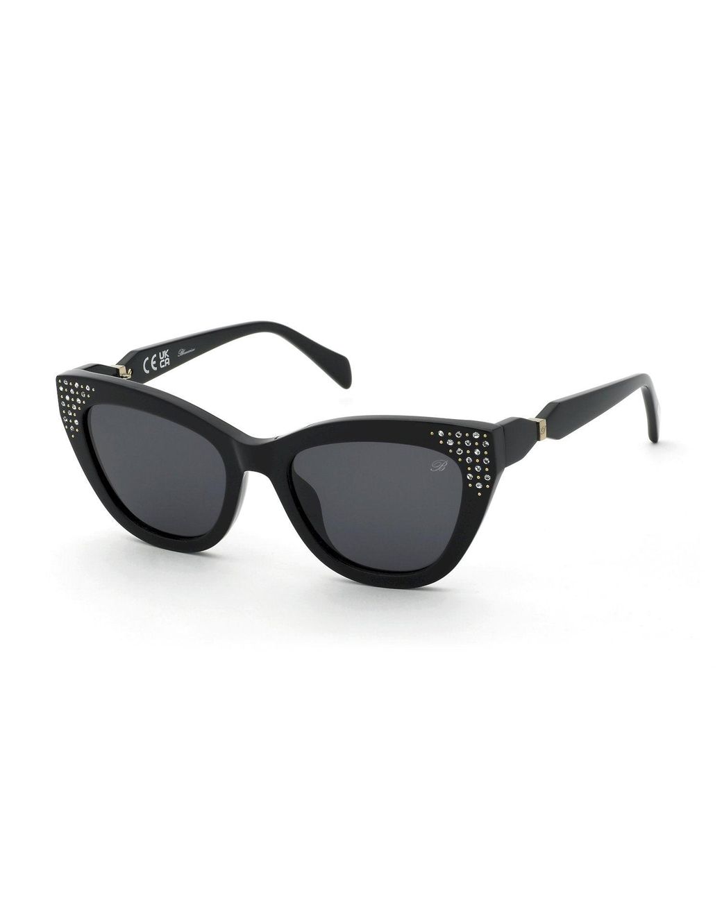 Blumarine Black Sbm240S 700S Sunglasses Acetate Smoke Butterfly Normal