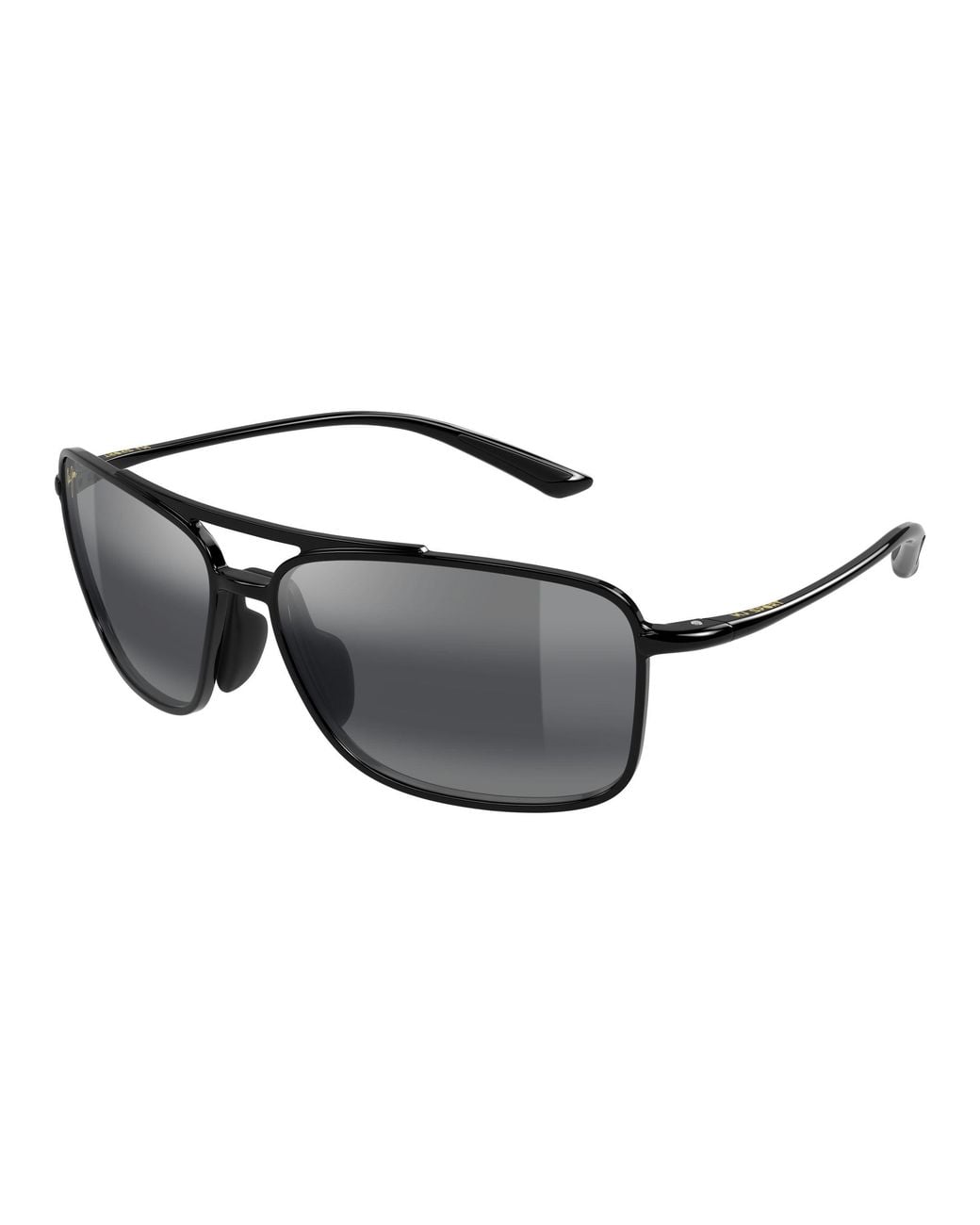 Maui Jim Black Mj0437S 001 Occhiali Da Sole Iniettato Grigio Squadrata