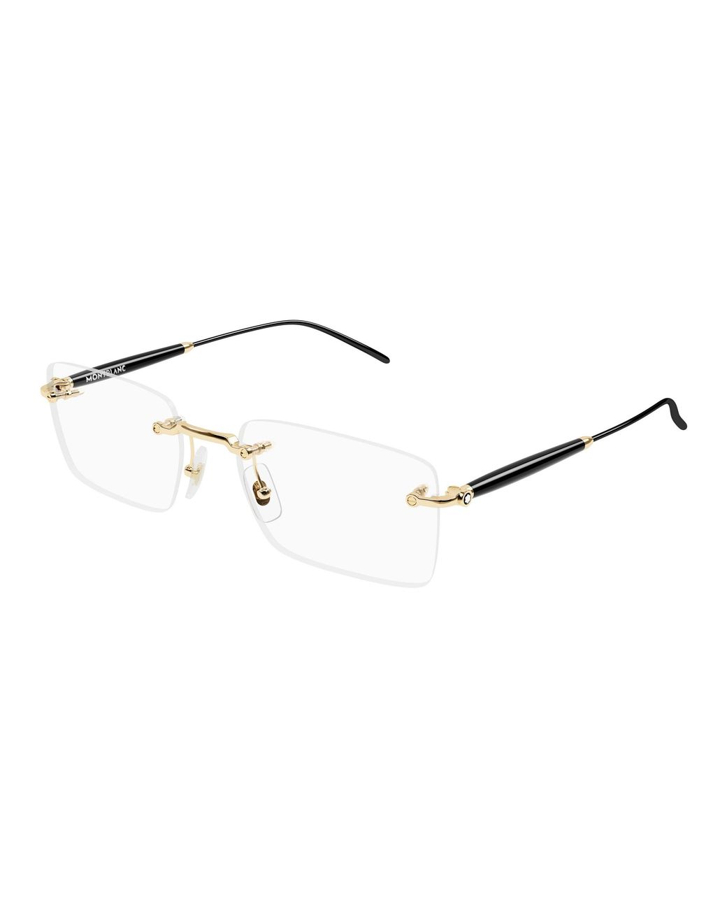 Montblanc Black Mb0411O 001 Optical Frames Metal Transparent Squared for men