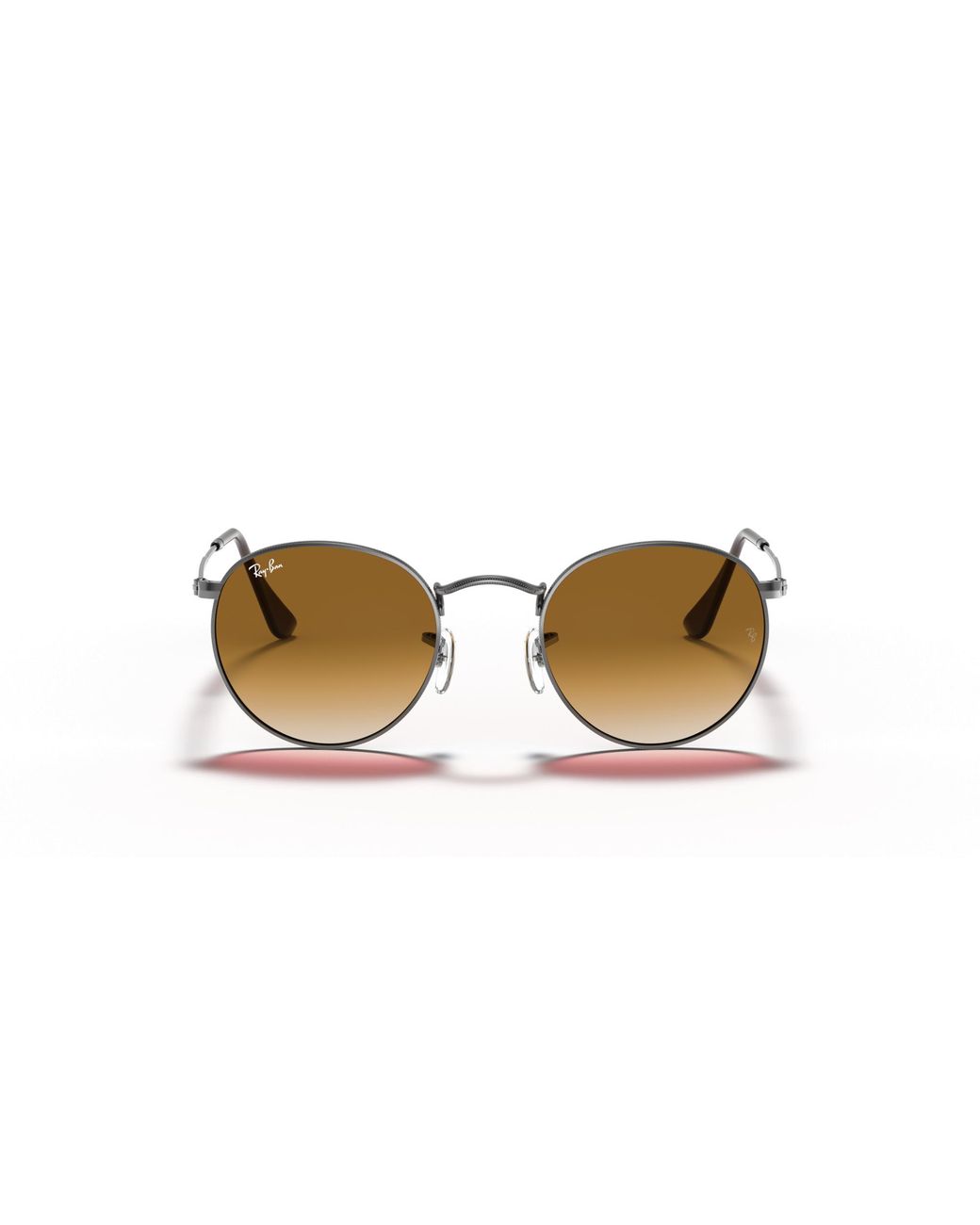 Ray-Ban Multicolor Sunglasses Man Round Flat Lenses - Gunmetal Frame Brown Lenses 50-21