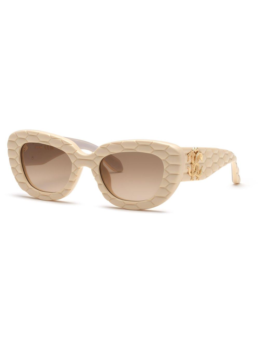 Roberto Cavalli Black Src058M 09X7 Sunglasses Acetate Geometric Normal Shaded