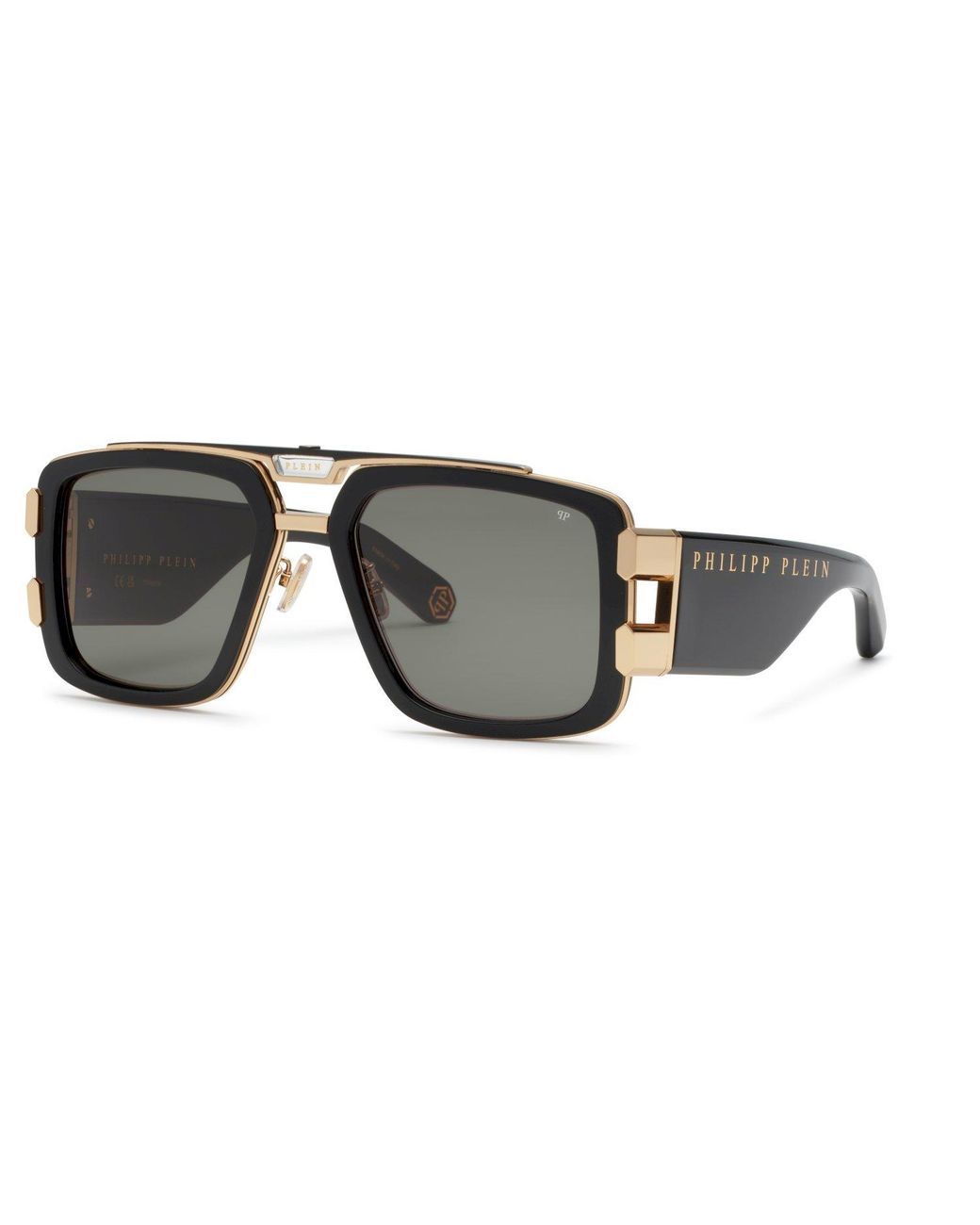 Philipp Plein Black Spp128M Plein Eagle 301 Sunglasses Metal Squared Normal for men
