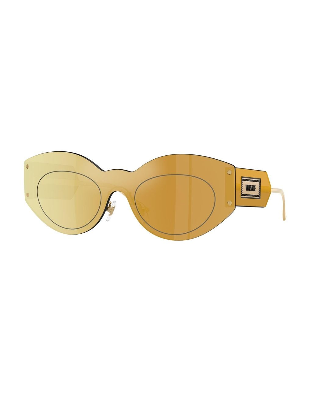 Versace Black Ve2276 10027P Sunglasses Metal Geometric Mirrored
