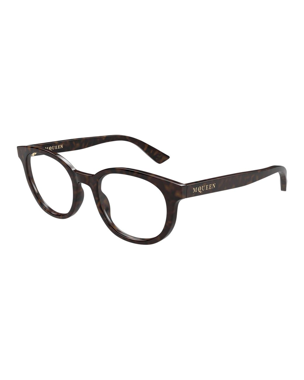 McQueen Black Am0567O 002 Optical Frames Acetate Transparent Round for men