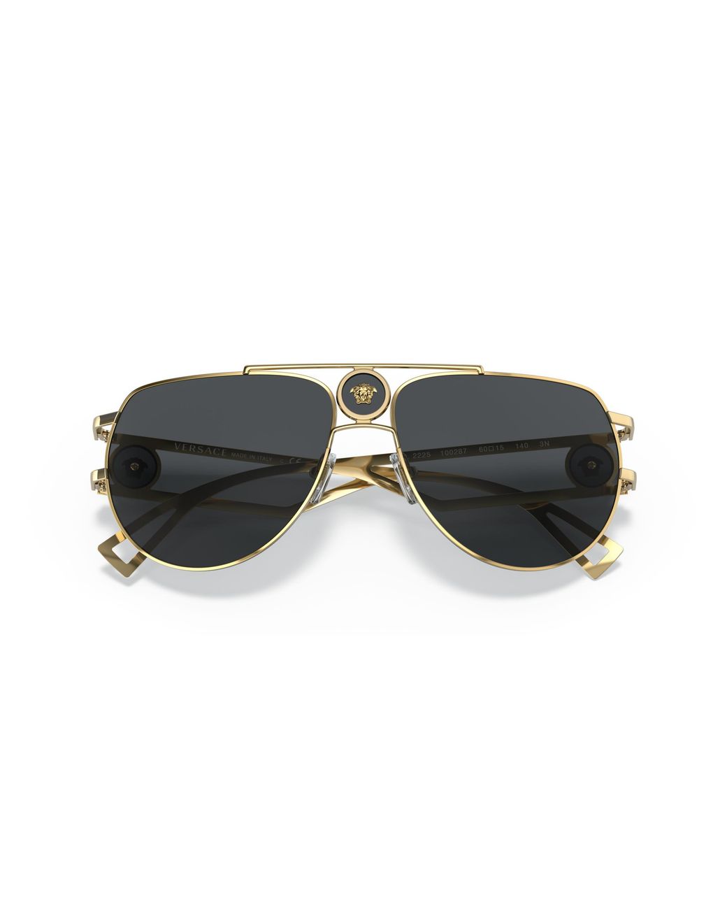 Versace Black Ve2225 100287 Sunglasses Metal Pilot Normal for men