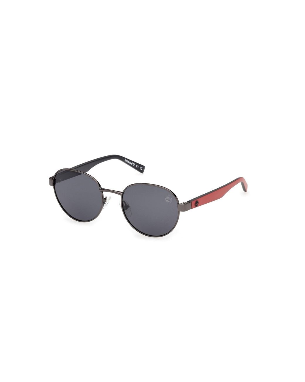 Timberland Black Tb00079 08D Sunglasses Smoke Round Polarized