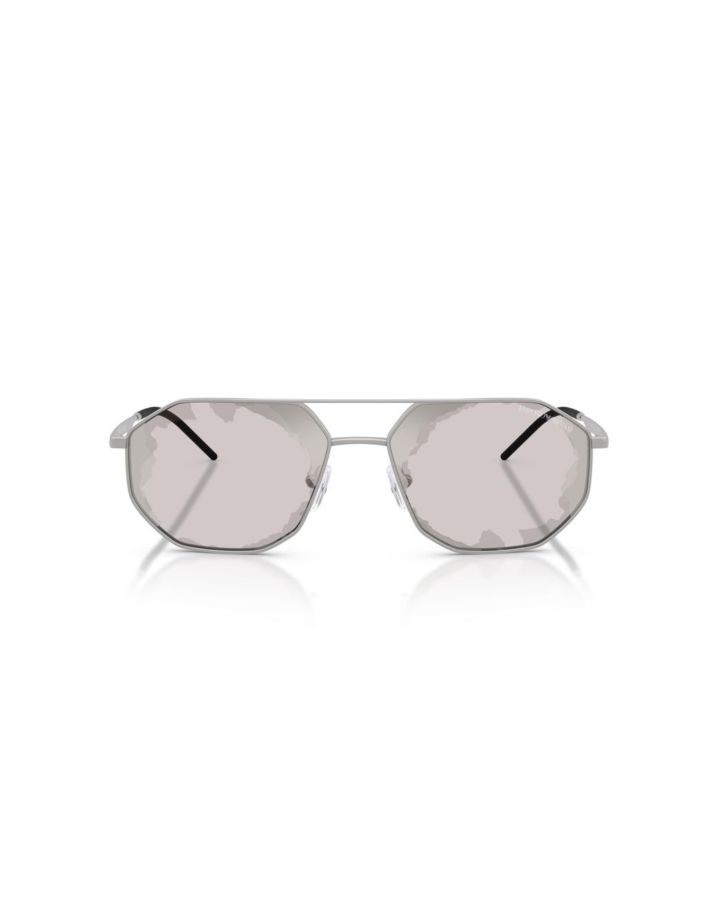 Emporio Armani Black Ea2147 30157F Sunglasses Metal Smoke Geometric Normal Mirror for men