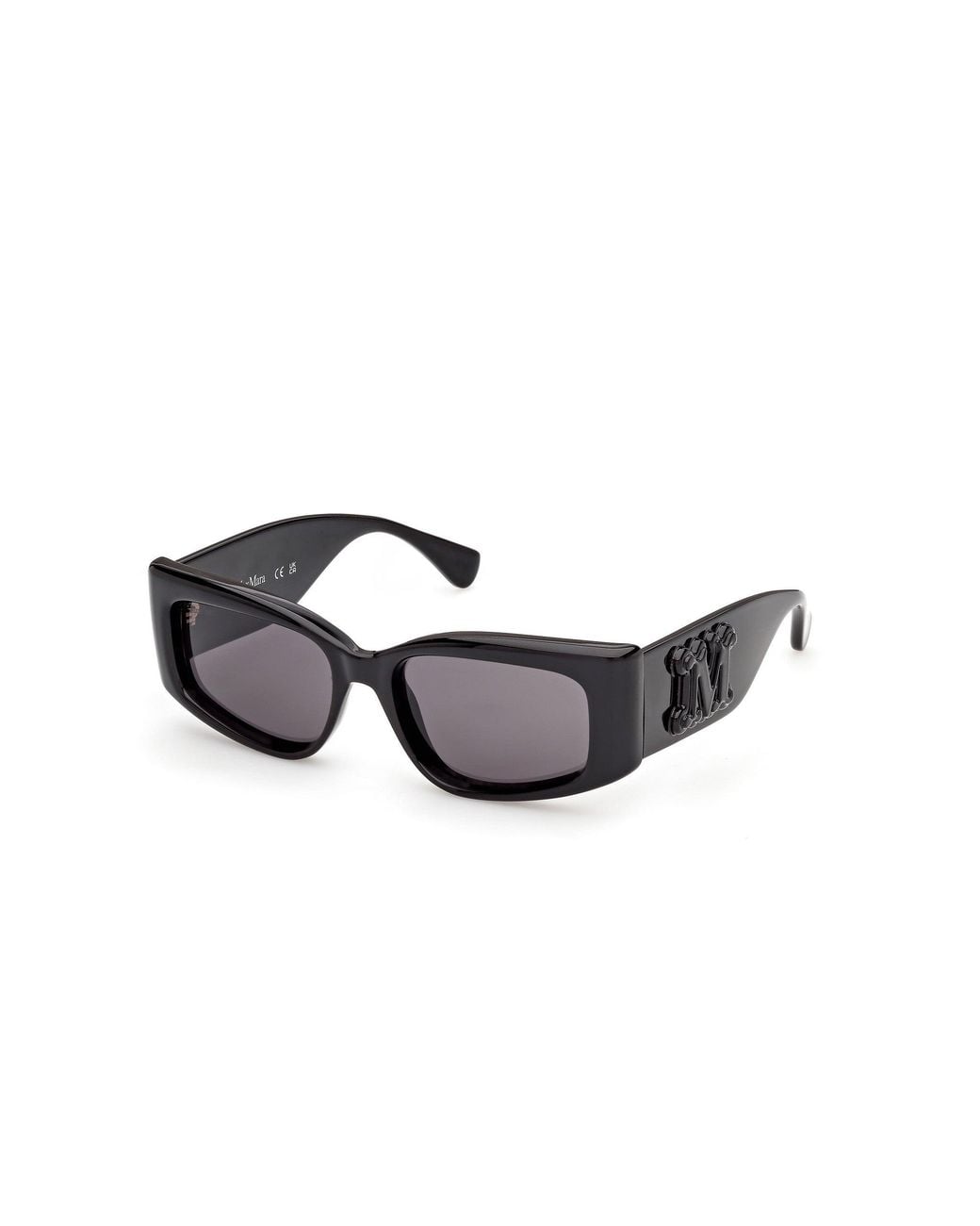 Max Mara Black Mm0209 01A Sunglasses Injected Smoke Geometric Normal