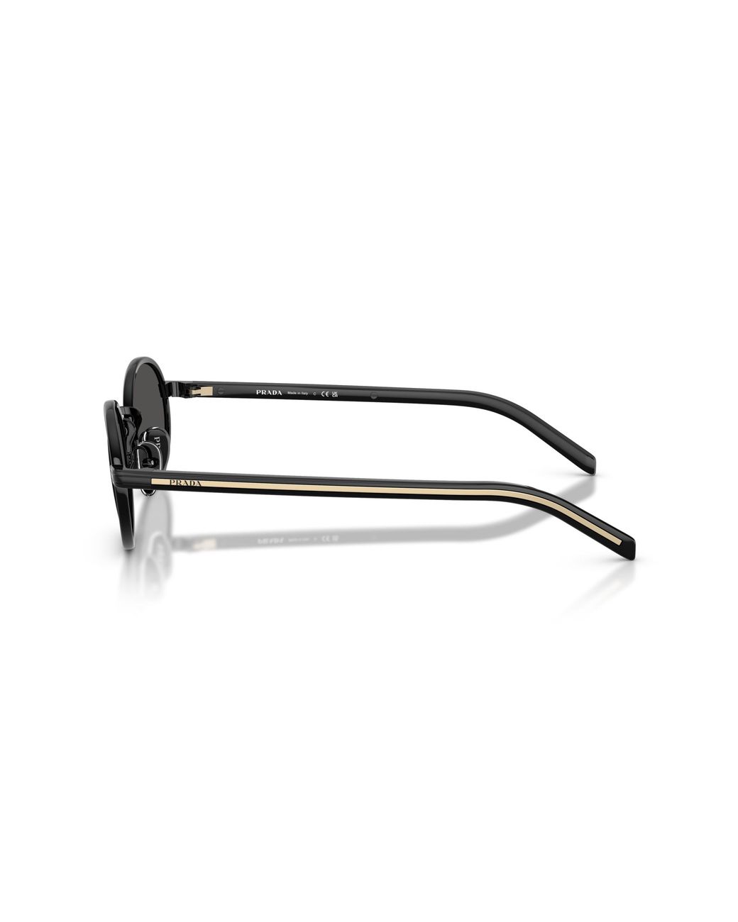 Prada Black Pr B56S Aav08Z Sunglasses Steel Round Normal