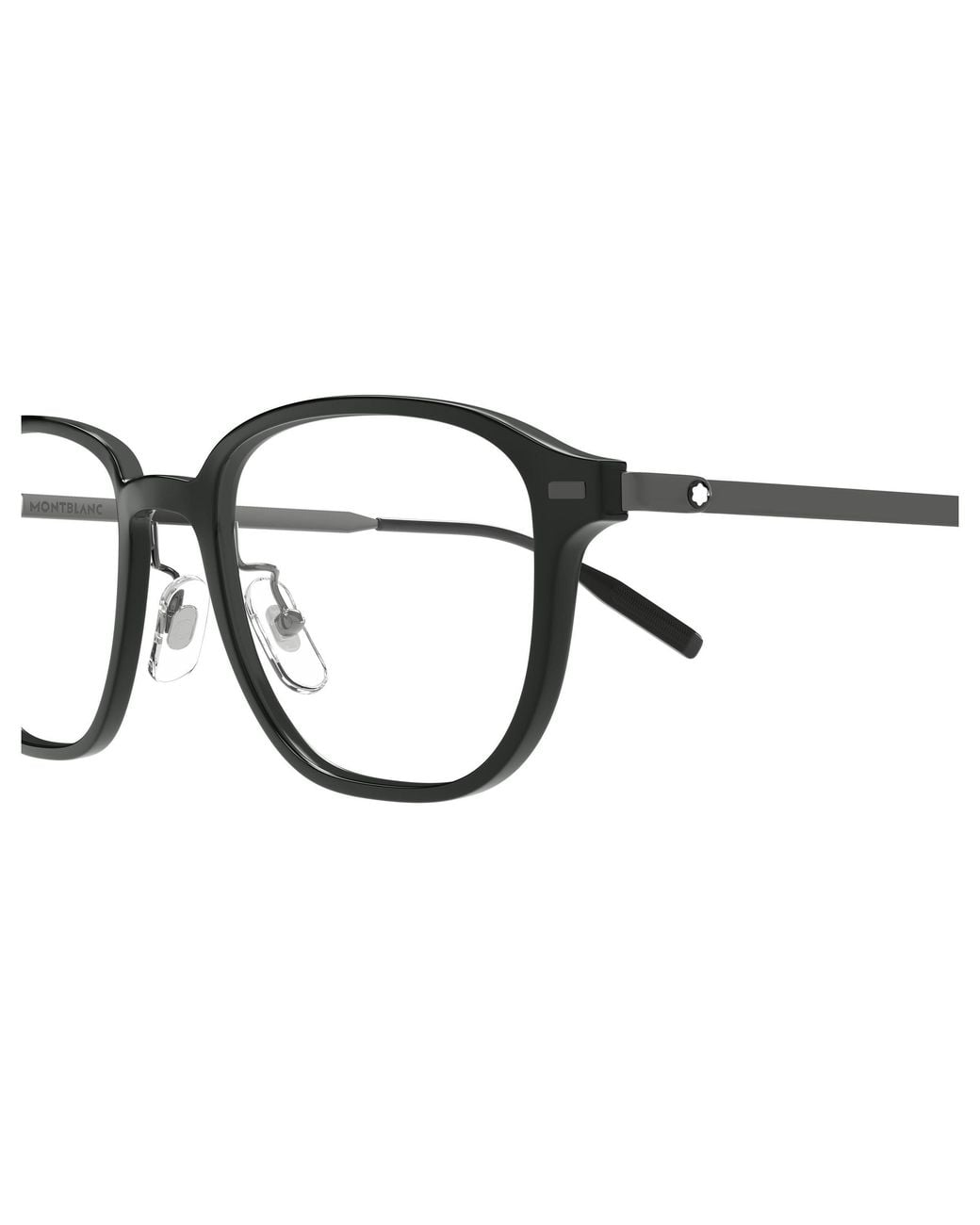 Montblanc Black Mb0466Oa 001 Optical Frames Injected Transparent Geometric for men