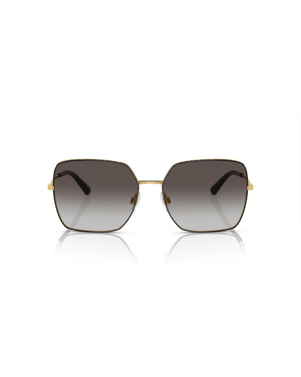 Dolce & Gabbana Black Dg2242 13348G Sunglasses Metal Squared Normal Shaded