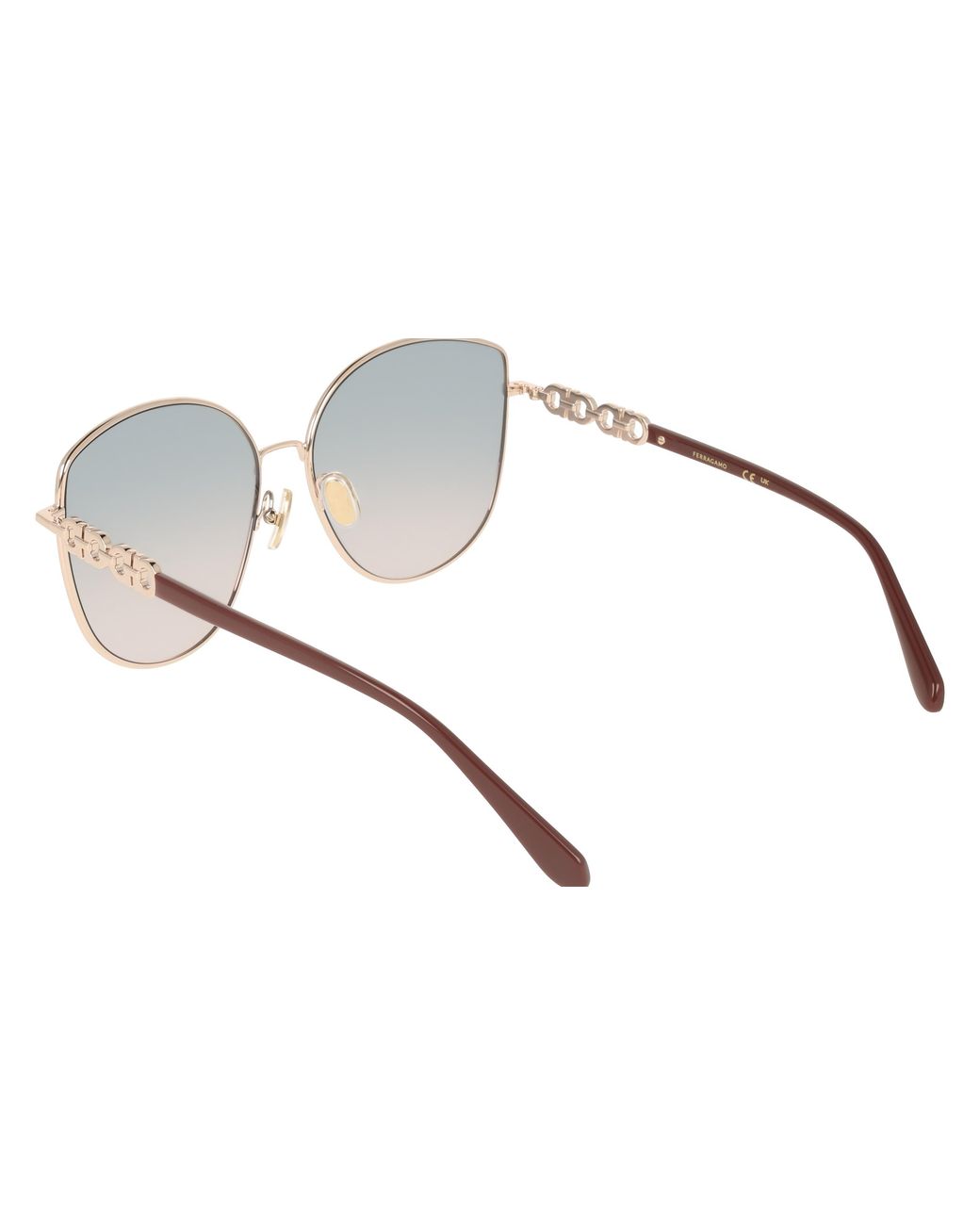 Ferragamo Black Sf339S 774 Sunglasses Metal Squared Normal