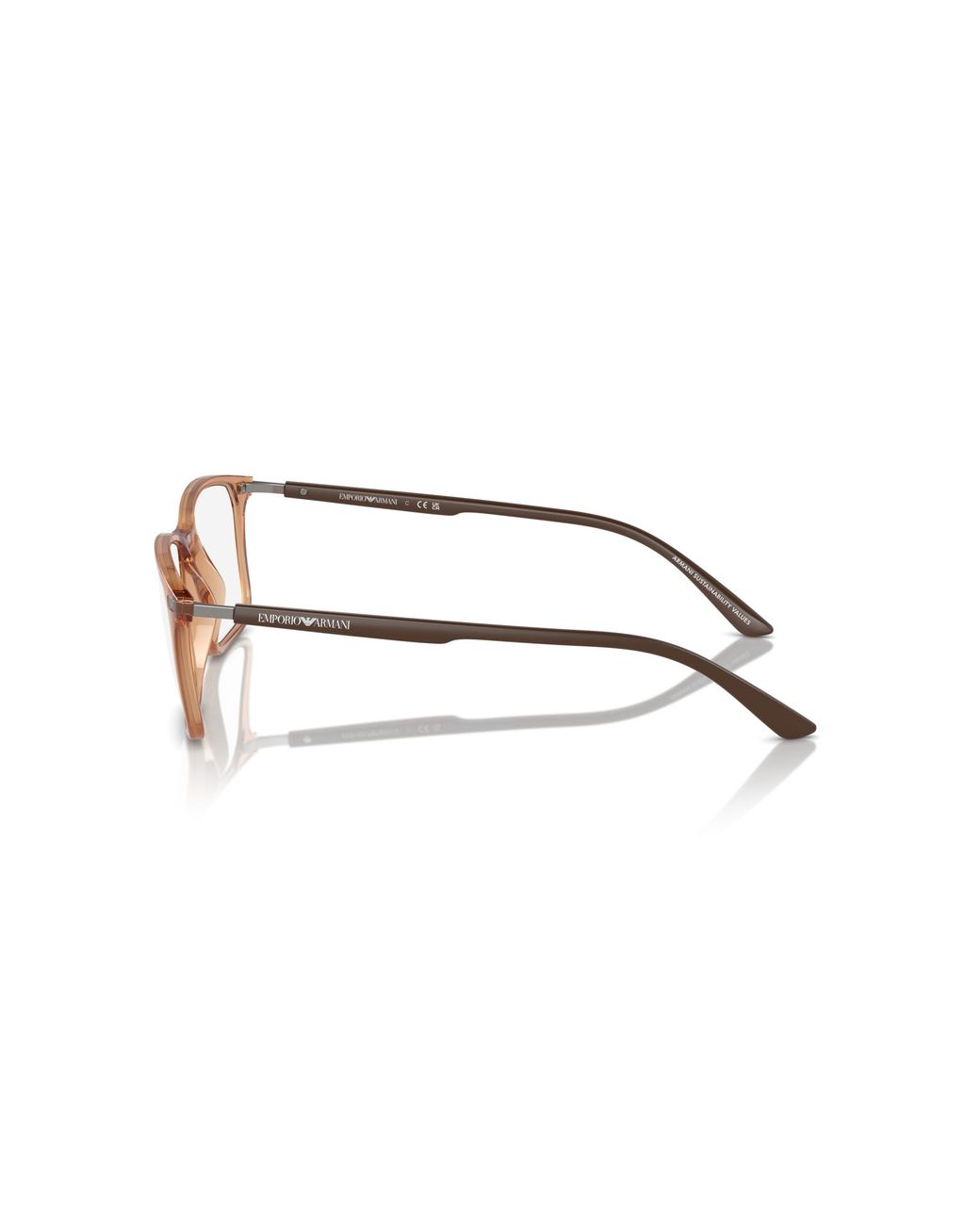 Emporio Armani Black Ea3237 6110 Optical Frames Injected Transparent Squared Normal for men