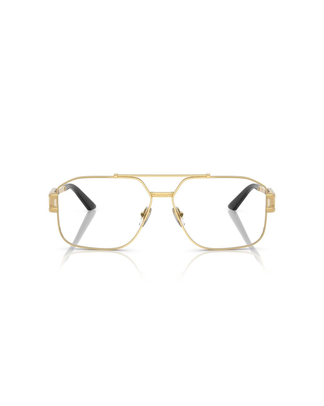 Versace Black Ve1302 1002 Optical Frames Steel Geometric Normal for men