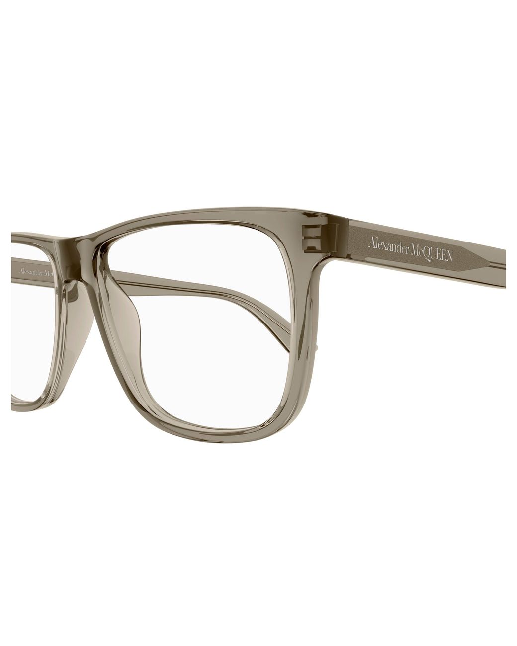 McQueen Black Am0463O 005 Optical Frames Acetate Transparent Pilot for men