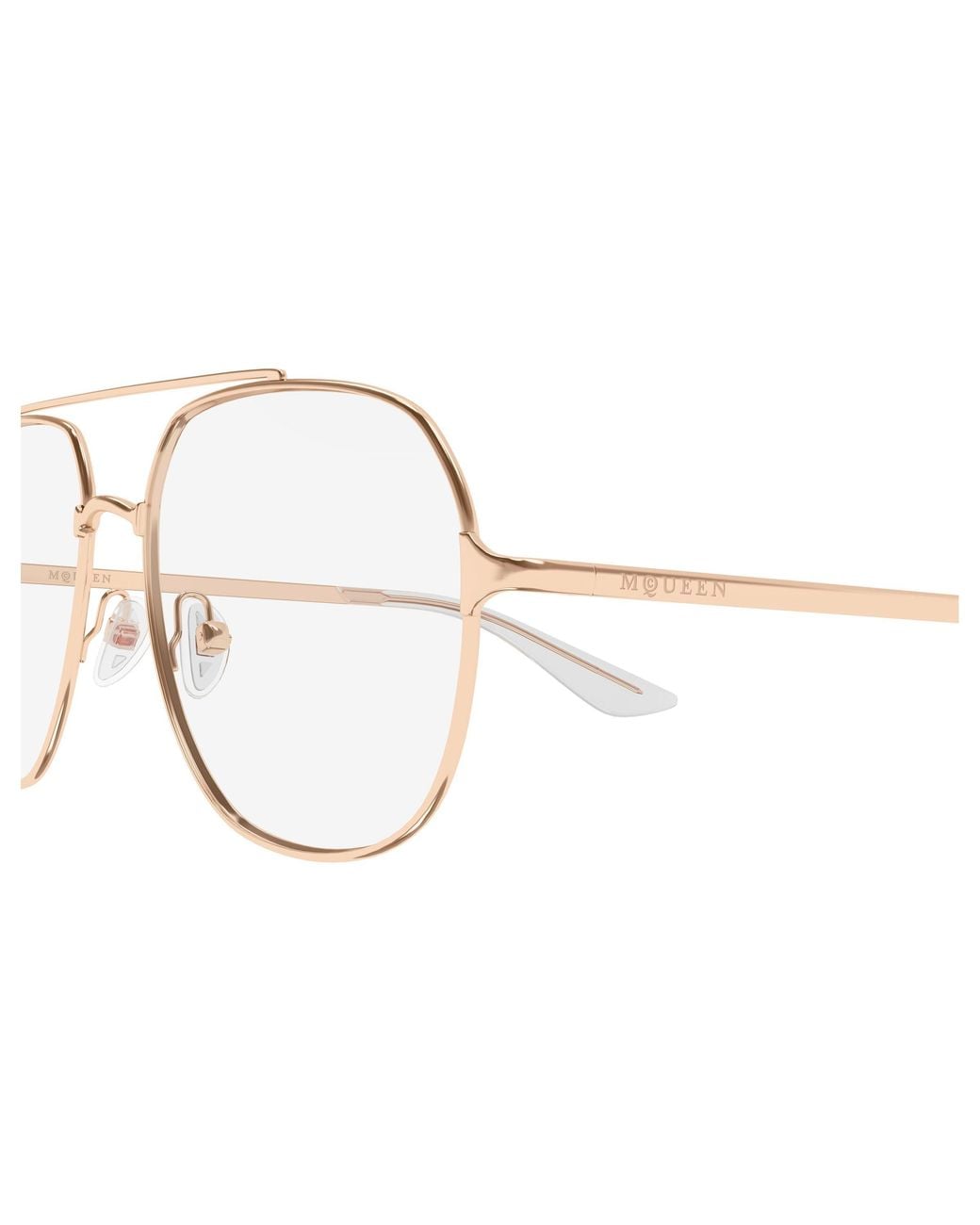 McQueen Black Am0591O 004 Montature Da Vista Metallo Trasparente Pilot