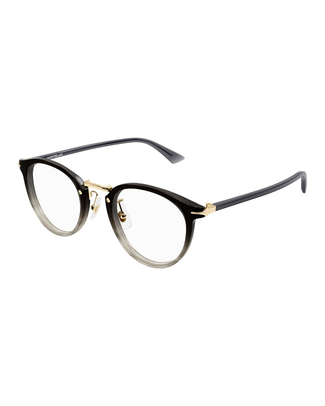 Montblanc Black Mb0406O 003 Optical Frames Acetate Transparent Round for men